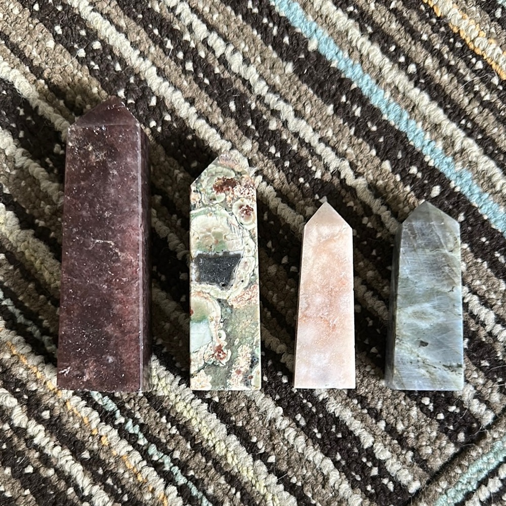 Set of Four Crystal Towers